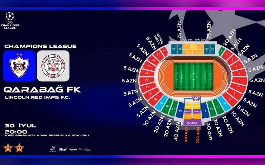 "Qarabağ" - "Linkoln" matçının biletləri sabahdan satışa çıxarılacaq