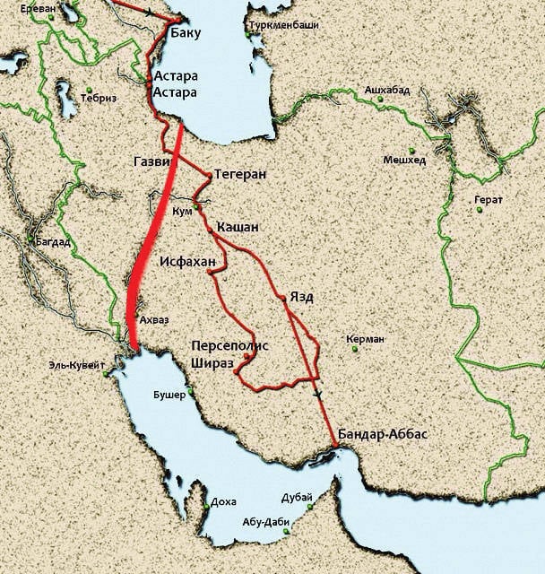 Fars körfəzi və Xəzər limanı dəmir yolu ilə birləşir