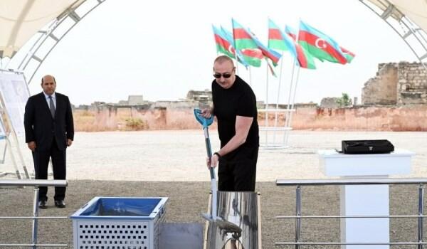 Prezident Ağdamda dörd kəndin təməlini qoydu - Foto