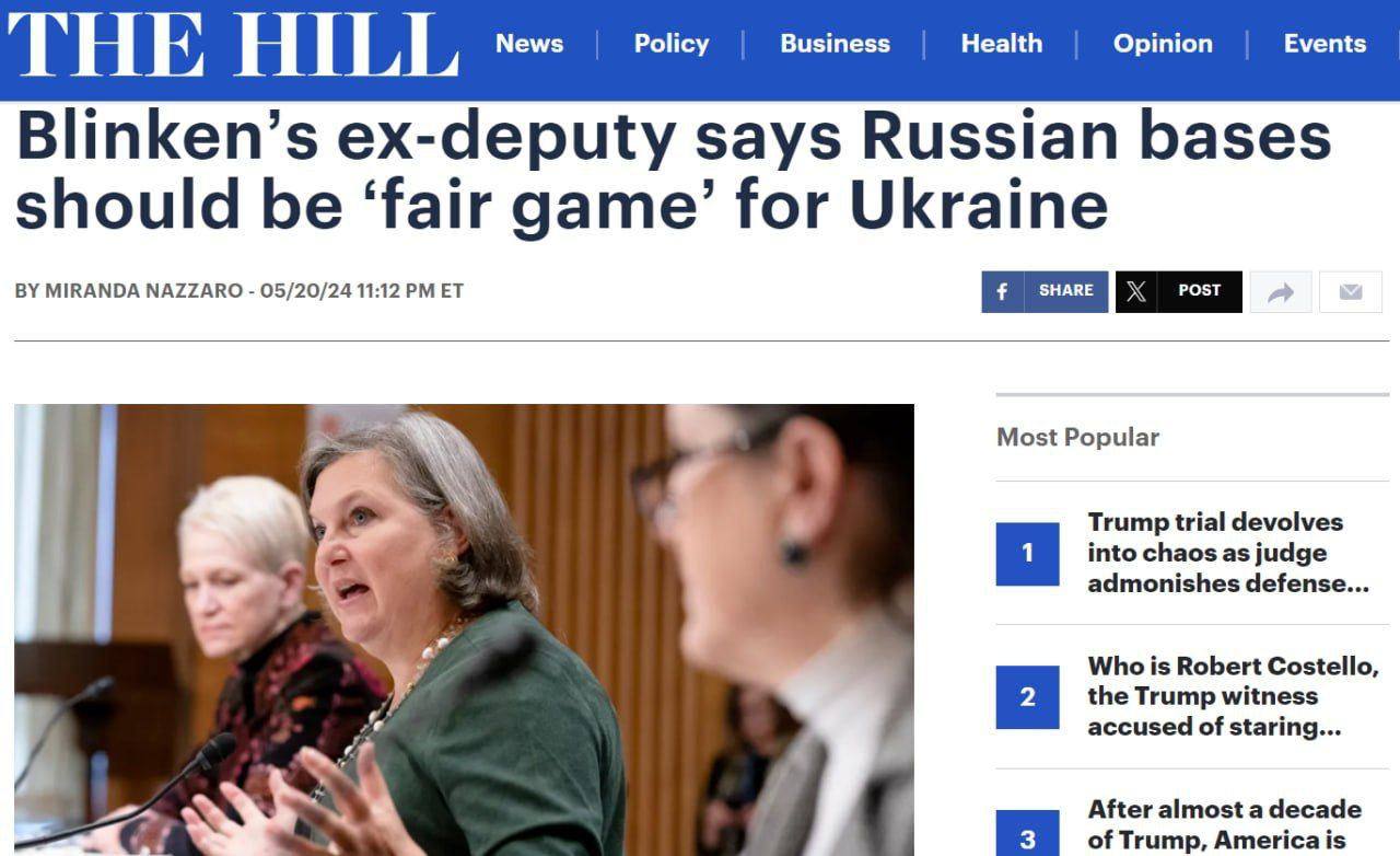 Viktoriya Nuland ABŞ-ı Ukrayna Silahlı Qüvvələrinə Rusiya ərazisinə hücum etməyə icazə verməyə çağırıb – The Hill