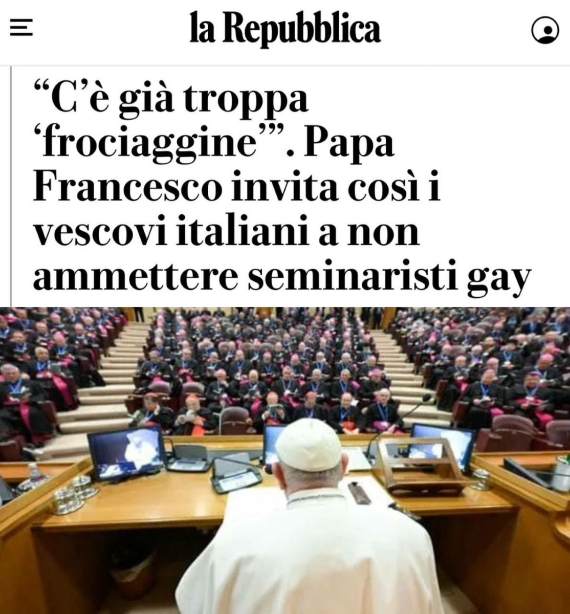 Roma Papası katolik seminariyalarını tənqid edib...