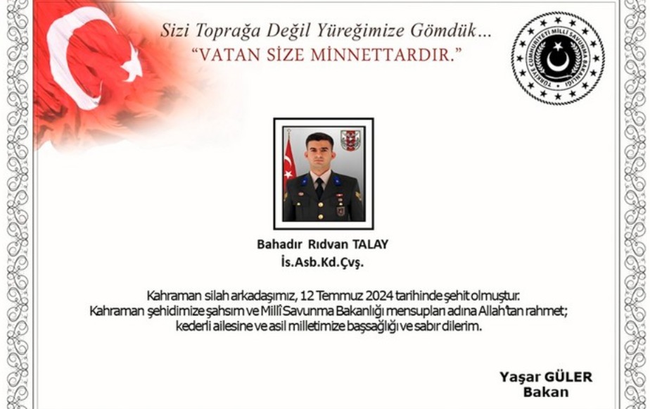 Türkiyənin şəhidi var