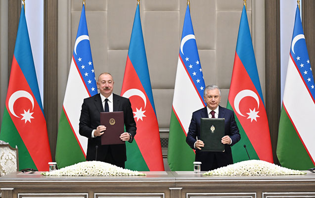 Azərbaycan-Özbəkistan sənədləri imzalandı - Fotolar