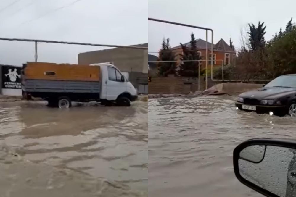 Qışa hazır olmayan Bakı: Sel sularına qərq olan Binəqədi - VİDEO