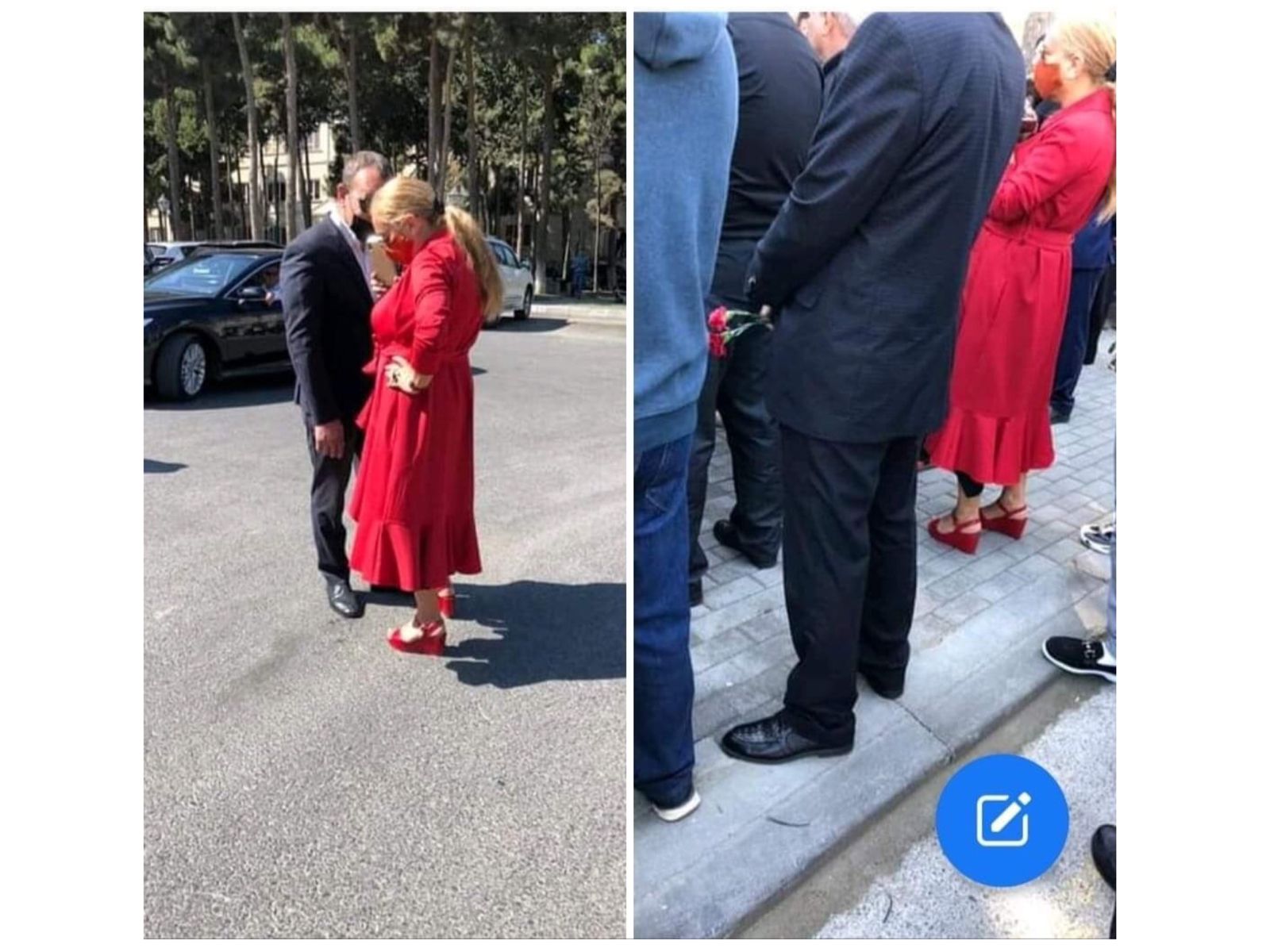 Abşeronun baş həkimi şəhidlərin anım tədbirində qırmızı libas geyinib - ZAKİR QARALOVUN QARDAŞI QIZIDIR