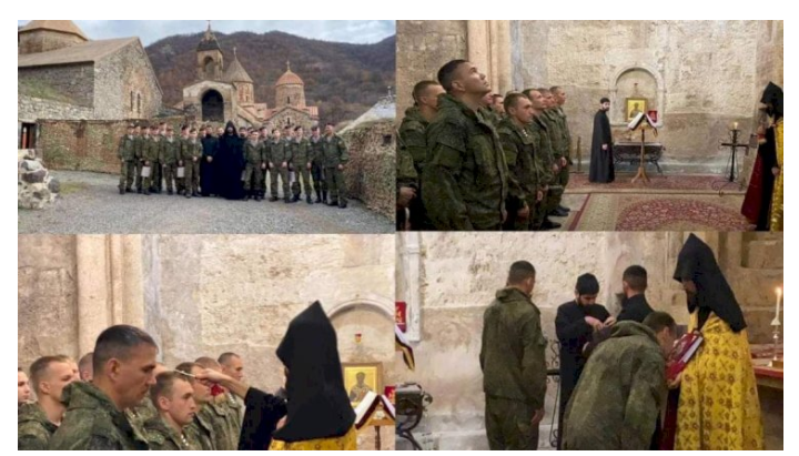 Xudavəng monastrında erməni yepiskop rus əsgərlərinə “xeyir-dua” verdi