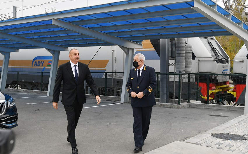 Prezident İlham Əliyev yeni Biləcəri lokomotiv deposunun açılışında iştirak edib- FOTO