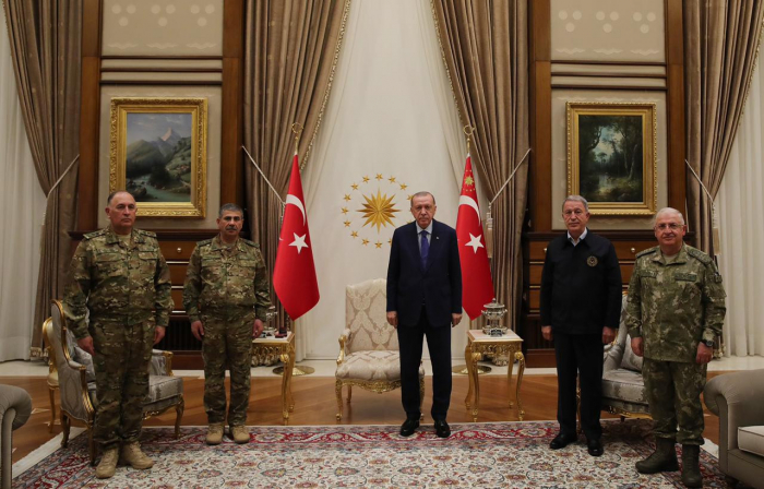 Ərdoğan Azərbaycanın hərbi rəhbərliyini qəbul edib - FOTO