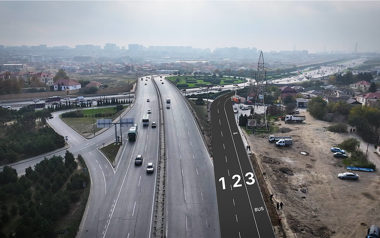 Zabrat yolundakı avtobus zolağı uzadıldı - Video