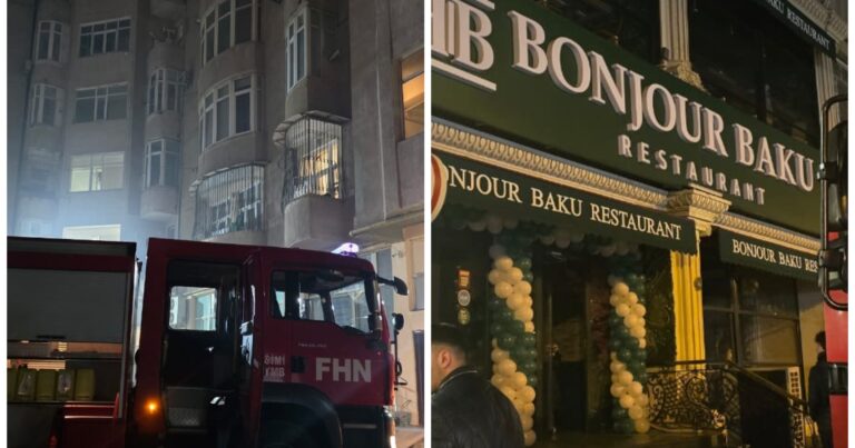 “Şərur İnşaat”ın tikdiyi binada yanğın: "Bonjour Baku" alovlandı