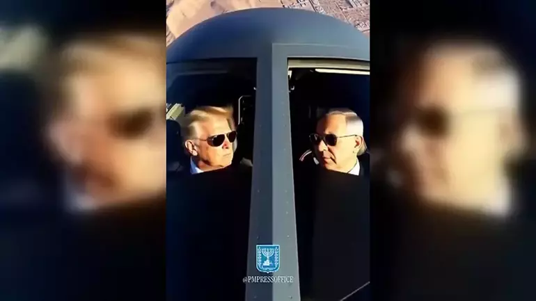 İsrail İranı hədələyir: Netanyahu və Tramp Bombardmançı Təyyarənin Kokpitində