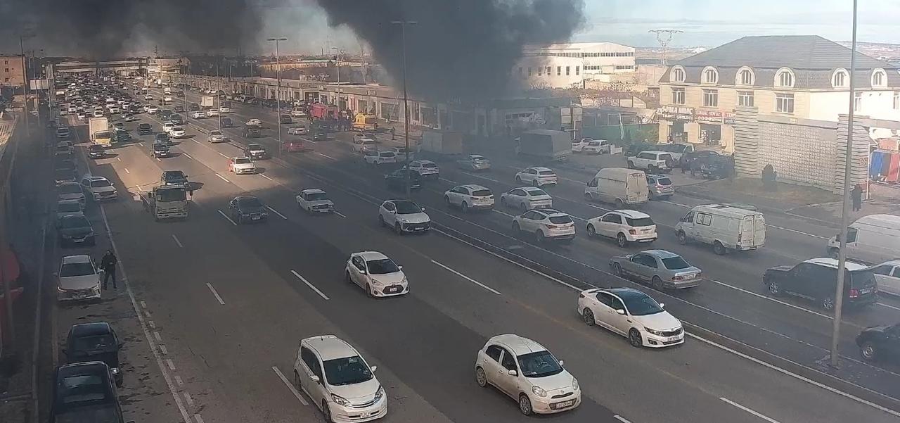 Dərnəgüldə obyekt yanır; polis əraziyə cəlb olundu - FOTO