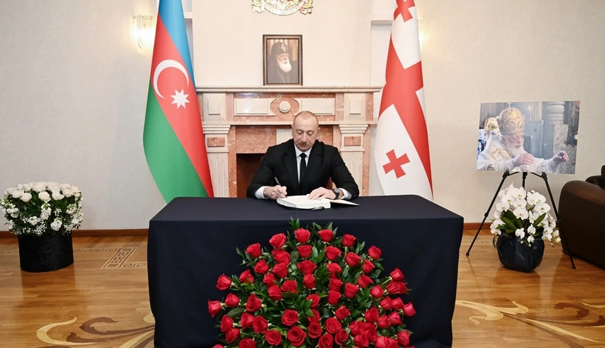 İlham Əliyev Gürcüstanın Azərbaycandakı səfirliyində olub, başsağlığı verib