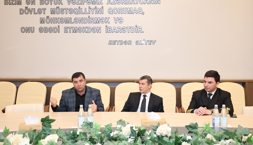 Dövlət Dəniz və Liman Agentliyində gəmi heyətinin idarəetmə səviyyəsində çalışan dənizçilərlə görüş keçirilib
