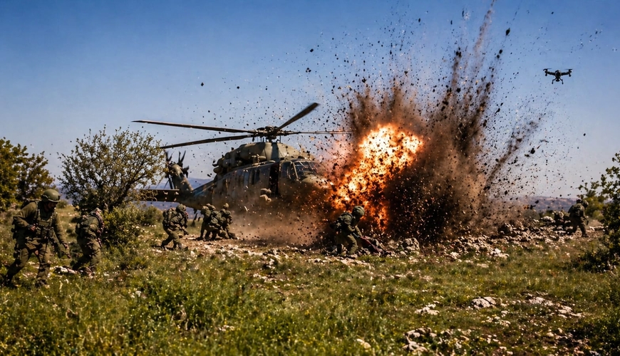 Yaralılar daşınarkən zərbə: Hizbullah dronunun İsrail hərbçilərini vurma anı 
