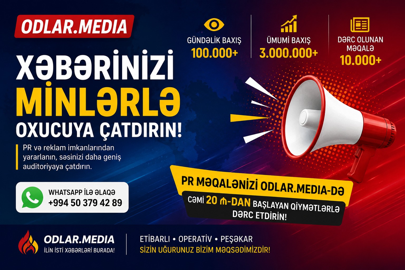 Fuad Biləsuvarlının saytında YENİLİK - Biznesinizi Odlar.media vasitəsilə inkişaf etdirə bilərsiniz
