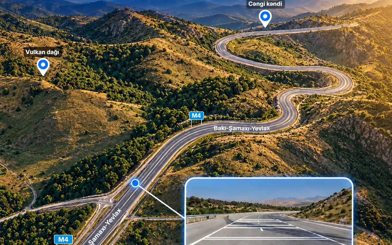 Bu yolda təhlükəsizlik üçün nişanlanma xətti çəkildi - Foto