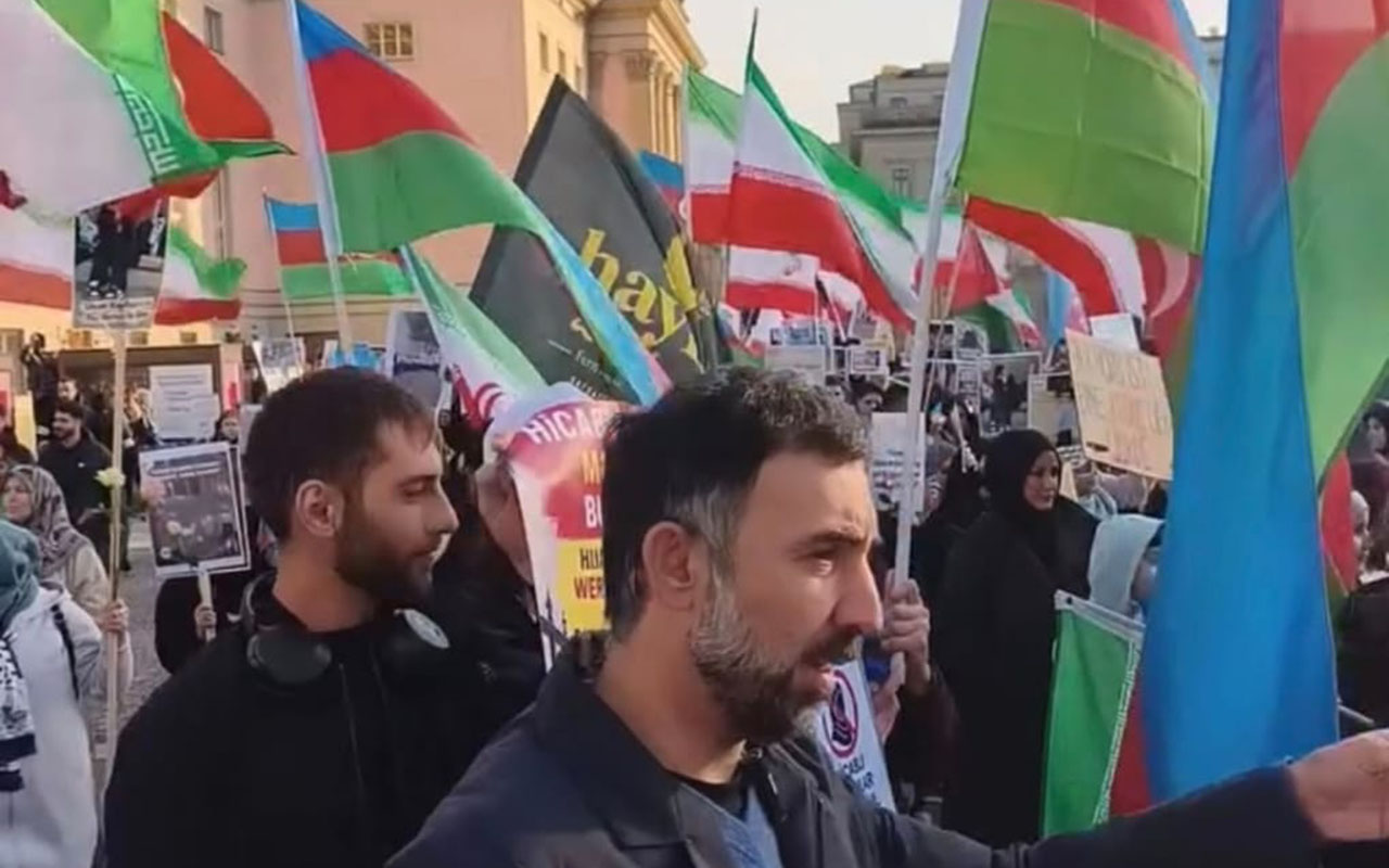 Azərbaycandan çox İran bayraqları dalğalanırdı... - Video