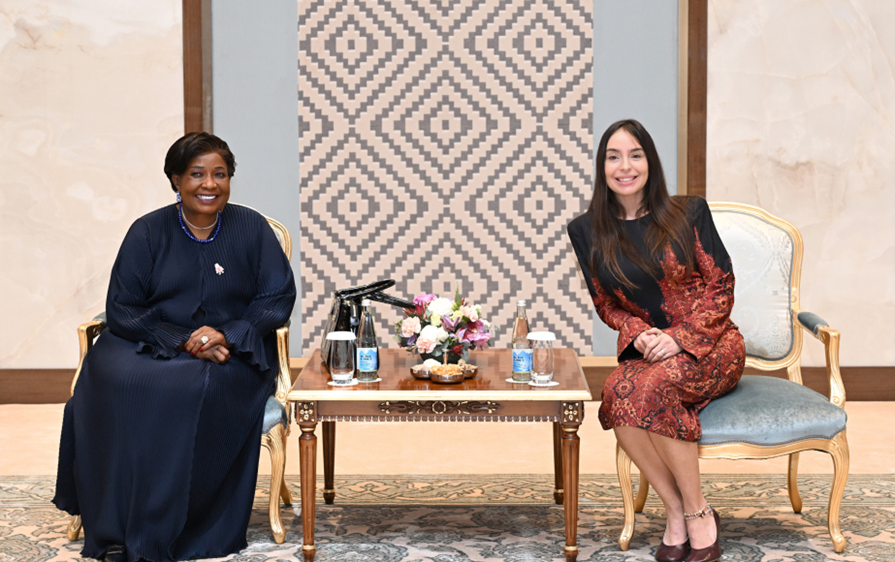 Leyla Əliyeva Zimbabvenin birinci xanımı ilə görüşdü - Foto