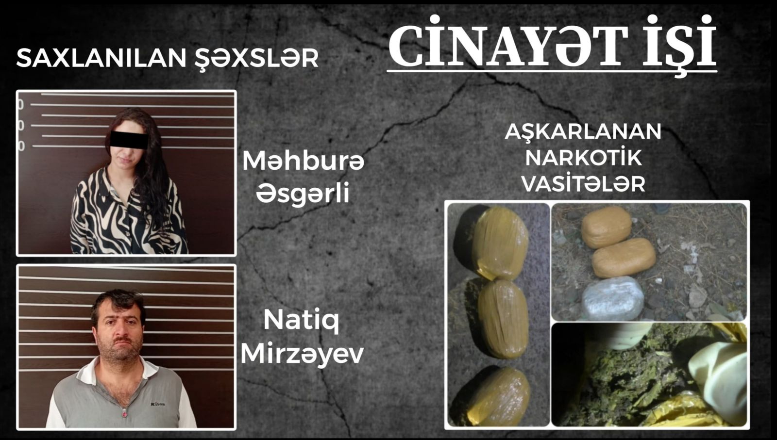 Yardımlıda narkokuryer şəbəkə ifşa edildi - biri qadındır.