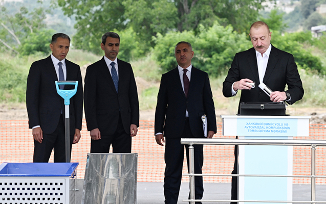 Xankəndi Dəmir Yolu və Avtovağzal Kompleksinin təməli qoyuldu - Fotolar