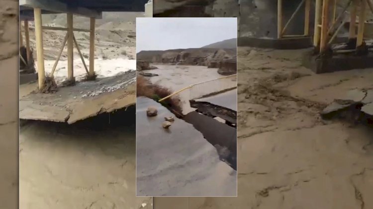 Qaradağda körpünü sel apardı, giriş-çıxış dayandı - ALTERNATİV YOL ÇƏKİLİR