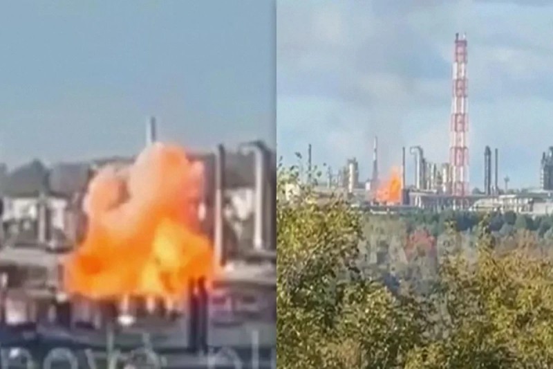 Ukrayna dronları Ufada neft emalı zavoduna zərbə endirib