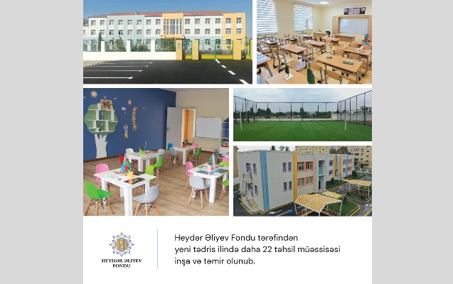 Heydər Əliyev Fondu tərəfindən təmir olunan məktəb və bağçalar istifadəyə verilir