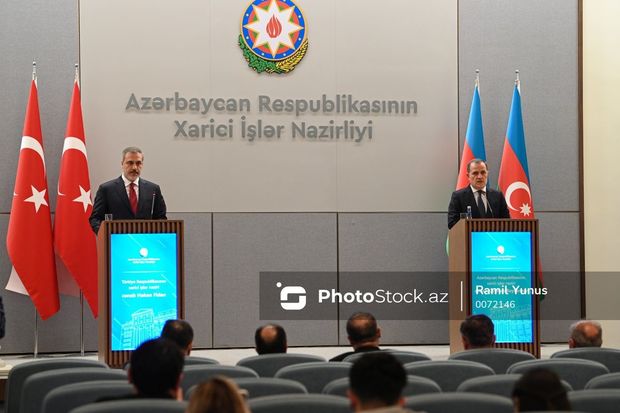 Bakıda Azərbaycan və Türkiyə XİN rəhbərlərinin mətbuat konfransı keçirilib - YENİLƏNİB + FOTO/VİDEO