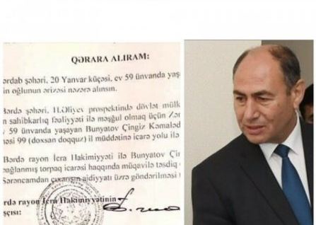 Bərdənin icra başçısı Şəhidlər Abidəsini ÖZƏLLƏŞDİRİB - BU NƏDİ BELƏ?