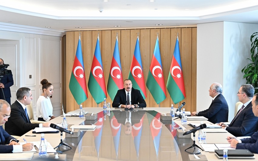 Dövlət başçısı: "Azad edilmiş ərazilərdə böyük su anbarları və su kanallarının tikintisi, həm içməli su təchizatı nəzərdə tutulur"