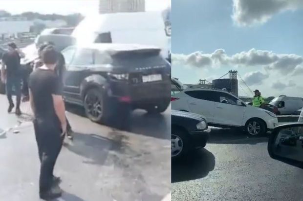 Bakı-Sumqayıt yolunda beş avtomobil bir-birinə girdi - VİDEO