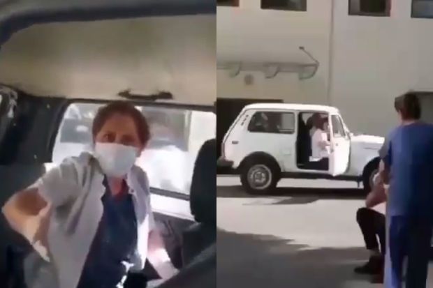 Ölmüş körpənin doğum evindən qaçırılması cəhdinin anbaan görüntüləri – VİDEO