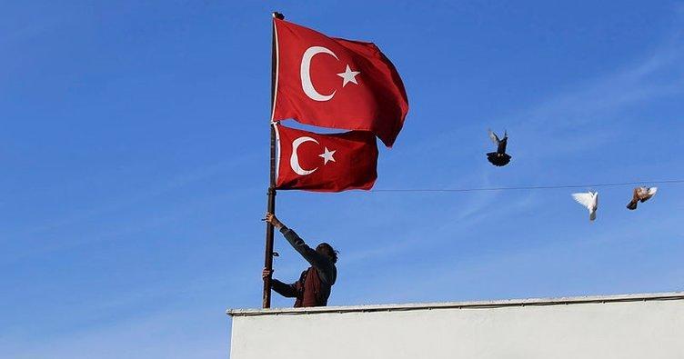 Naməlum qadın türk bayrağını endirmək istədi