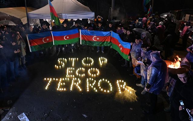 Laçın yolunda maraqlı fləşmob - FOTOLAR