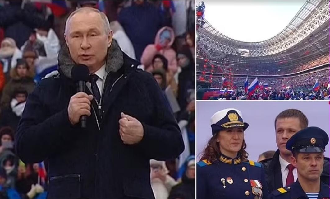 UKRAYNADAKI İŞĞALA DƏSTƏK MİTİNQİ... – Putinin 12 minlik gödəkcəsi və 7 dollara aksiyaya qatılanlar... + VİDEO