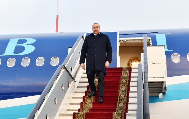 İlham Əliyev Rusiyaya getdi - Foto