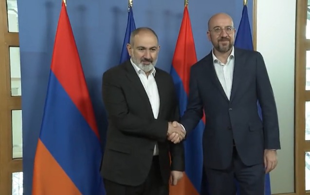 Şarl Mişellə Paşinyan arasında görüş başladı - Video