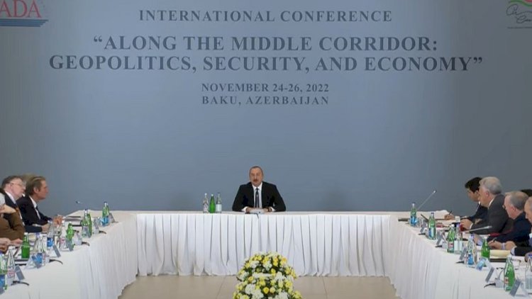İlham Əliyev beynəlxalq konfransda iştirak edir  - Video