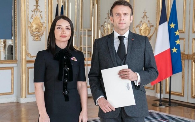 Leyla Abdullayeva etimadnaməsini Makrona təqdim etdi - Foto