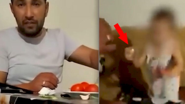 Atası azyaşlı uşağa spirtli içki içirib telefona çəkdi - Video