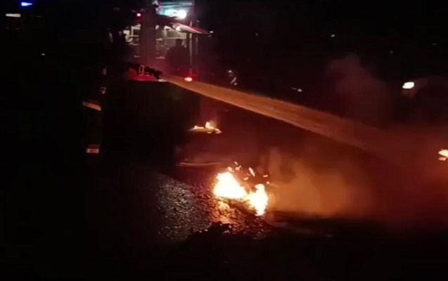 Bakı-Quba yolunda TIR yandı - Video