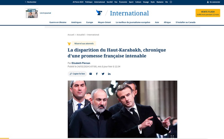 “Le Fiqaro”: Makronun anti-Azərbaycan planı iflasa uğrayıb